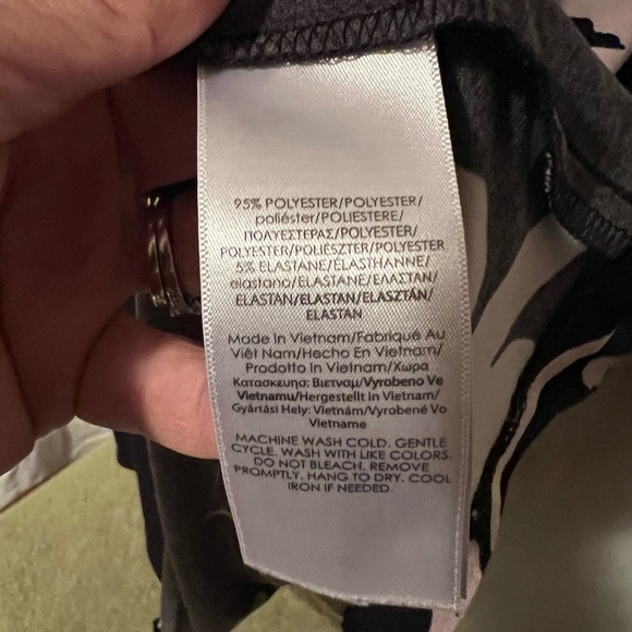 Midi Dress, Sleeveless, Chaps, Black, Pink, Eye hook BackClosure Women's Sz M - Picture 4 of 4